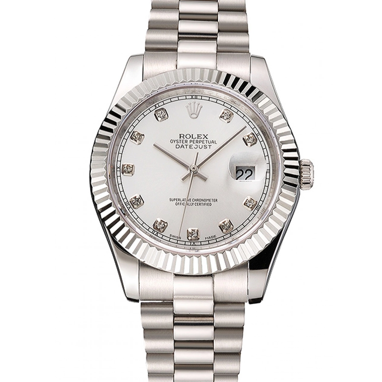 Case Steel And Swiss Dial Rolex Stainless Silver Datejust Bracelet 0805